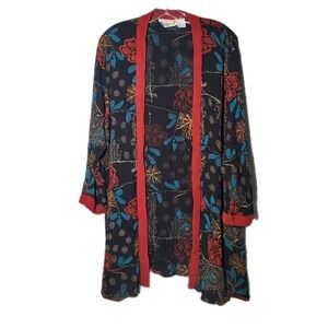 Freestyle Original Collection Womens Size 1X Cardigan Jacket Floral And Paisley